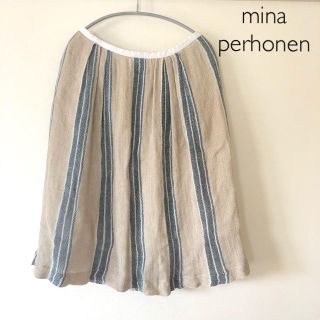 ミナペルホネン(mina perhonen)の＊綺麗め＊mina perhonen ocean リネン100%スカート(ひざ丈スカート)