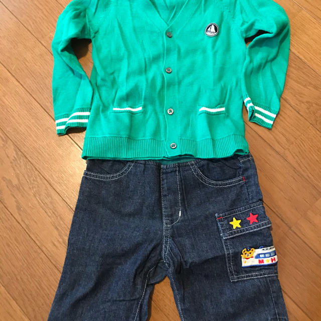 PETIT BATEAU(プチバトー)のプチバトー86 カーディガン　ミキハウス デニム100 キッズ/ベビー/マタニティのベビー服(~85cm)(カーディガン/ボレロ)の商品写真