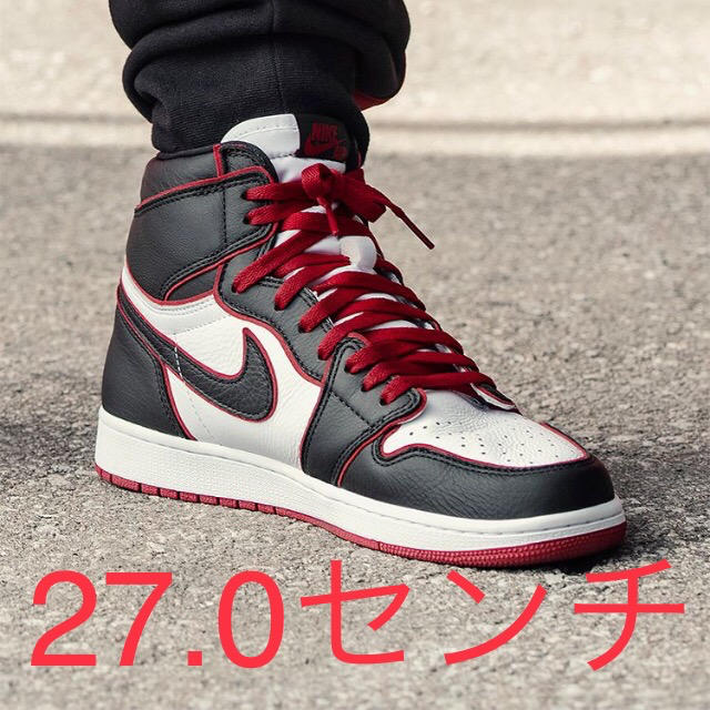 NIKE(ナイキ)のエア ジョーダン 1 HIGH OG BLACK/RED BLOODLINE メンズの靴/シューズ(スニーカー)の商品写真