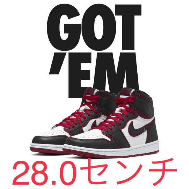 NIKE(ナイキ)のエア ジョーダン 1 HIGH OG BLACK/RED BLOODLINE メンズの靴/シューズ(スニーカー)の商品写真