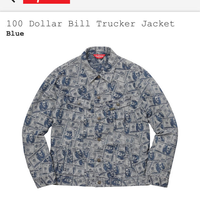 supreme 100 dollar bill trucker jacketGジャン/デニムジャケット