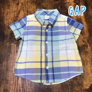 ベビーギャップ(babyGAP)のGAP 半袖　チェックシャツ　80size(シャツ/カットソー)