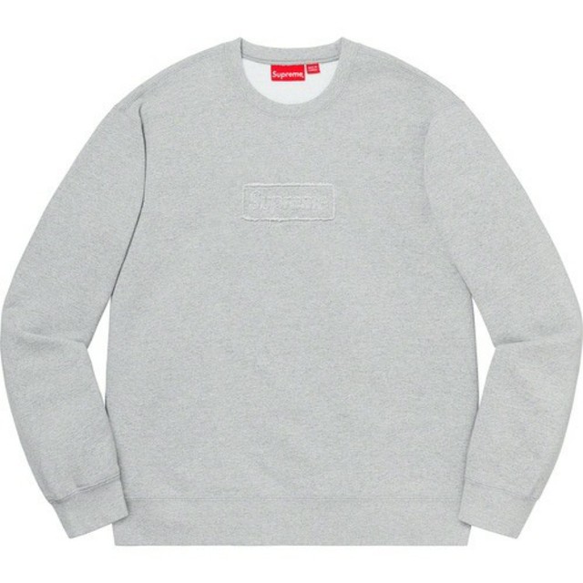 supreme Cutout Logo CrewneckHeatherGreySIZE