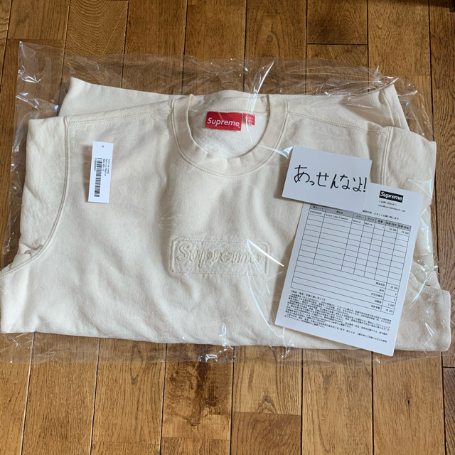 高い人気】 Supreme Cutout Logo Crewneck Natural M -スウェット