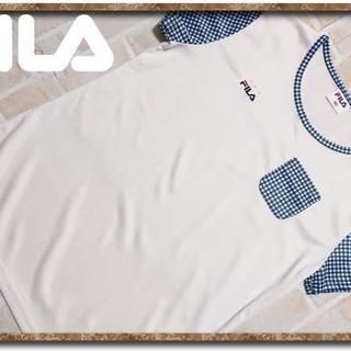 フィラ(FILA)のフィラ　刺繍&ラインストーン付きカットソー　白(Tシャツ(半袖/袖なし))