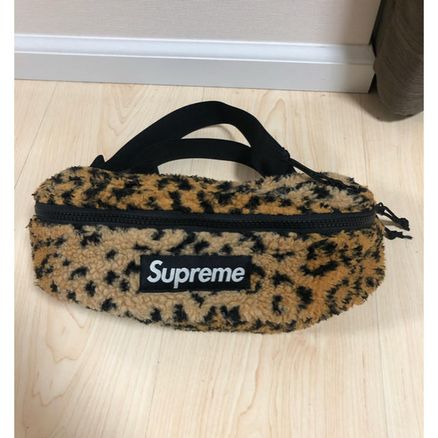 supreme Leopard Fleece Waist Bag