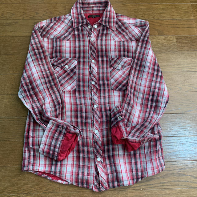 赤✨チェックシャツ レディースのトップス(シャツ/ブラウス(長袖/七分))の商品写真