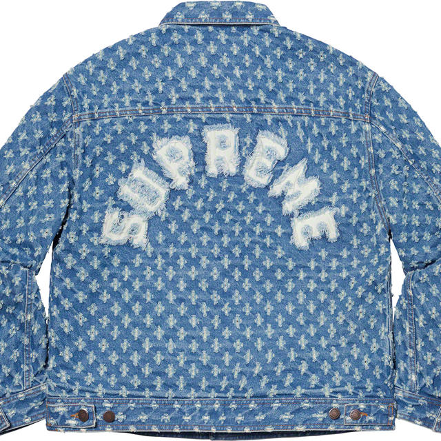 Supreme(シュプリーム)のHole Punch Denim Trucker Jacket ブルー M メンズのジャケット/アウター(Gジャン/デニムジャケット)の商品写真