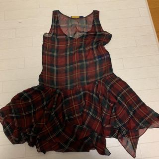 ポロラルフローレン(POLO RALPH LAUREN)の【POLO RALPH LAUREN】 美品 絹100% シースルー　ワンピース(ひざ丈ワンピース)