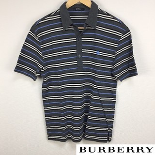 バーバリーブラックレーベル(BURBERRY BLACK LABEL)の美品 BURBERRY BLACK LABEL 半袖ポロシャツ グレー サイズ3(ポロシャツ)