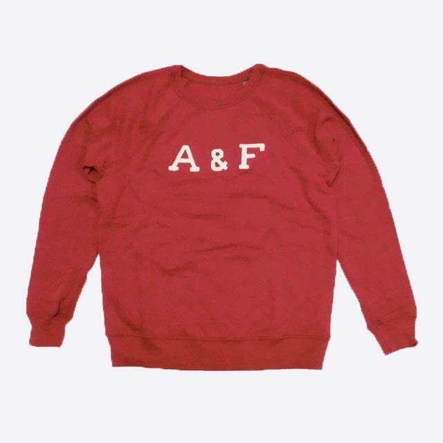 Abercrombie&Fitch(アバクロンビーアンドフィッチ)の★新品★アバクロンビー&フィッチ★アップリケロゴクルースウェット (Red/L) レディースのトップス(トレーナー/スウェット)の商品写真