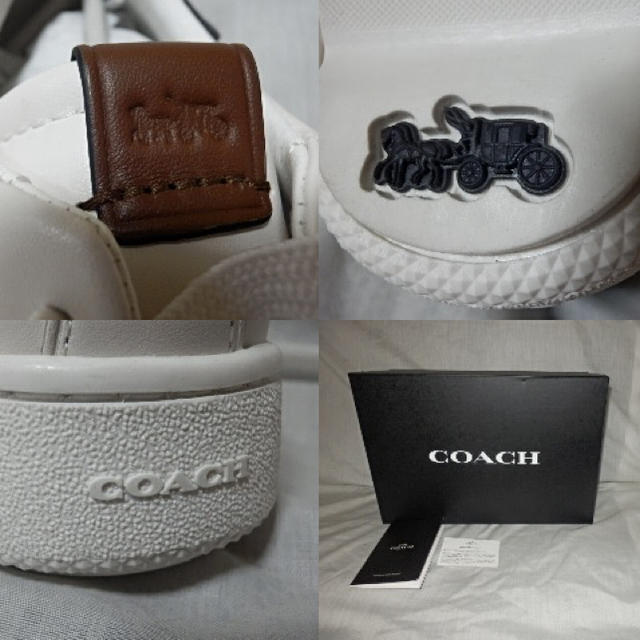 新品 本物 正規品 COACH コーチ メンズ レザー スニーカー 白