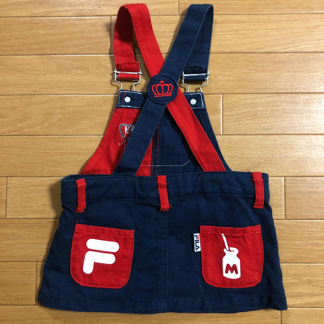 BABYDOLL(ベビードール)のサロペットスカート ジャンパースカート BABYDOLL FILA キティちゃん キッズ/ベビー/マタニティのキッズ服女の子用(90cm~)(スカート)の商品写真