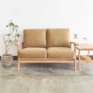 アーバンリサーチドアーズ(URBAN RESEARCH DOORS)のBothy Canvas Sofa 2P オーク無垢材　ソファ(二人掛けソファ)