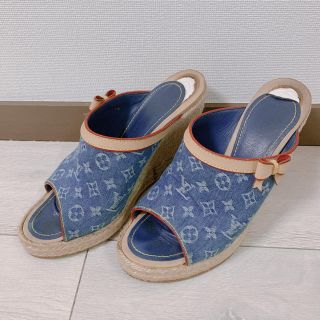 正規店仕入れの LOUIS VUITTON サンダル モノグラム ウェッジソール