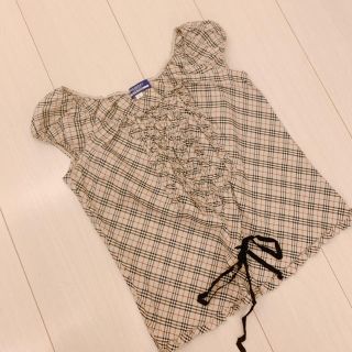 バーバリー(BURBERRY)のバーバリーブルーレーベル36チェックトップス(カットソー(半袖/袖なし))