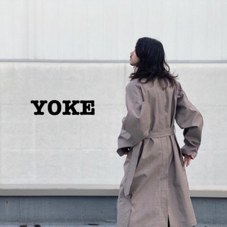 YOKE 20SS グレンチェック バルカラー コート