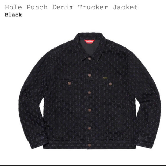 Hole Punch Denim Trucker Jacket Black L