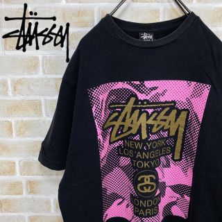 ステューシー(STUSSY)の【激レア‼︎】STUSSY◎ビッグロゴ ワールドツアー ピンク Tシャツ(Tシャツ/カットソー(半袖/袖なし))