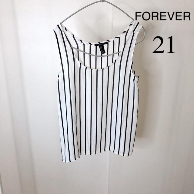 FOREVER 21(フォーエバートゥエンティーワン)のストライプ ノースリーブ⭐︎ブラウス レディースのトップス(シャツ/ブラウス(半袖/袖なし))の商品写真