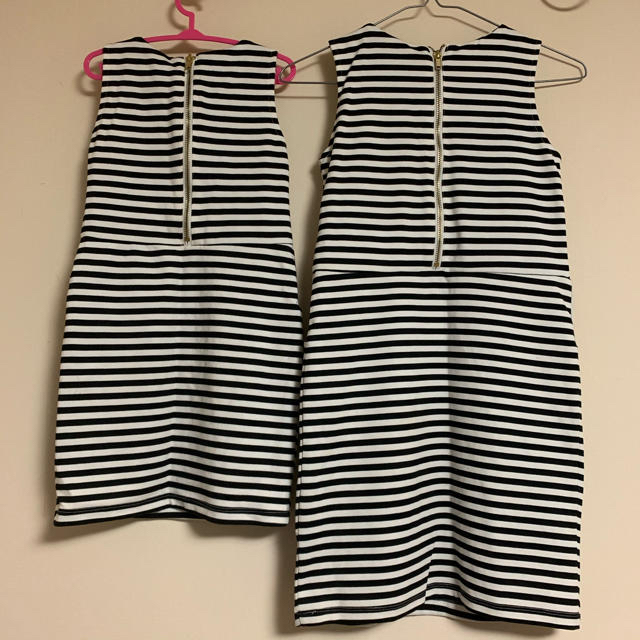 H&M(エイチアンドエム)のボーダーワンピース 姉妹コーデ セット キッズ/ベビー/マタニティのキッズ服女の子用(90cm~)(ワンピース)の商品写真