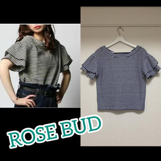 ローズバッド(ROSE BUD)のROSE BUD ♡ボーダー カットソー Tシャツ 袖フリル(Tシャツ(半袖/袖なし))