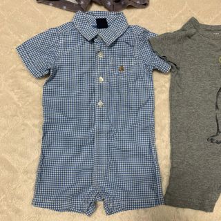 ベビーギャップ(babyGAP)のベビーギャップ　ギンガムチェックロンパース　70cm(ロンパース)