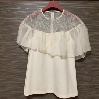 レッドヴァレンティノ(RED VALENTINO)の新品＊ HIDY N.G ＊レースフリルトップス Sサイズ(シャツ/ブラウス(半袖/袖なし))