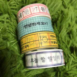 韓国語マスキングテープ4本セット(テープ/マスキングテープ)