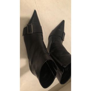 ザラ(ZARA)のZARAショートブーツ黒ブラックブーティー39(ブーティ)