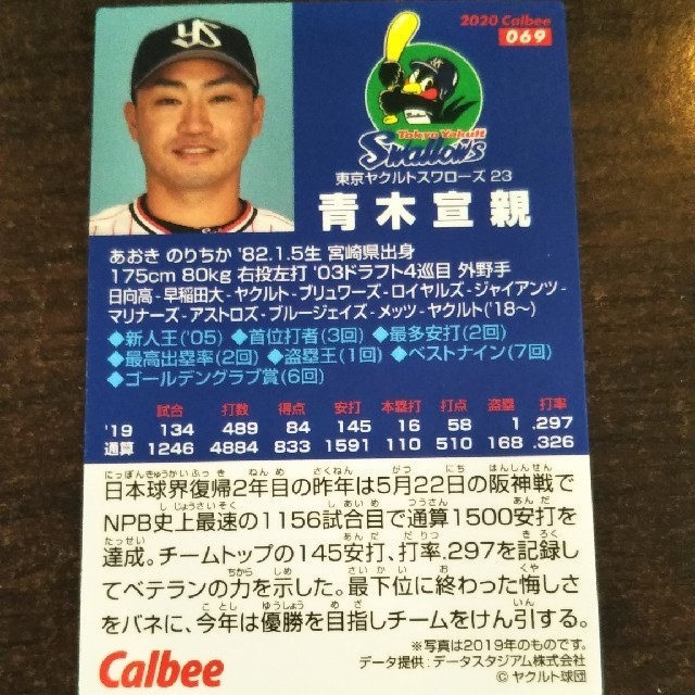 東京ヤクルトスワローズ(トウキョウヤクルトスワローズ)の青木宣親　東京ヤクルトスワローズ エンタメ/ホビーのタレントグッズ(スポーツ選手)の商品写真