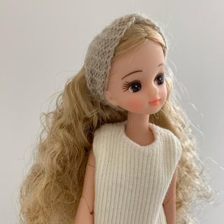 ニットヘアバンド　ベージュ＋ピアス(その他)