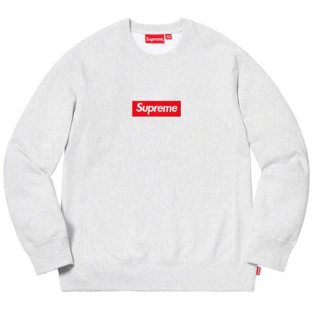 supreme Box Logo Crewneck Ash Grey グレー M