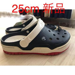 クロックス(crocs)のクロックス Crocs 25cm ネイビー/ホワイト(サンダル)