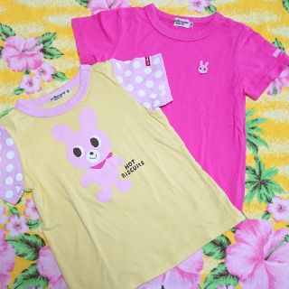 ミキハウス(mikihouse)のミキハウス（HOT.B）♥イエロー&ピンクᎢシャツセット♥100cm(Tシャツ/カットソー)