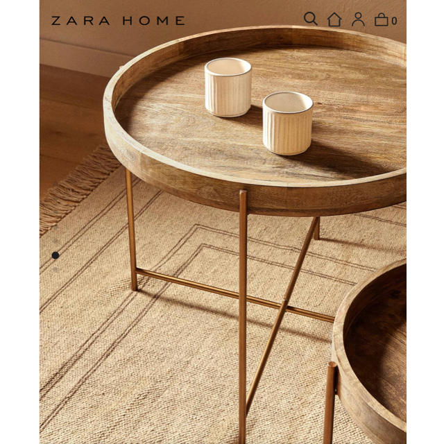 ZARA HOME(ザラホーム)の最終値下げ※直受取値引 ZARA HOME 折りたたみコーヒーテーブル インテリア/住まい/日用品の机/テーブル(コーヒーテーブル/サイドテーブル)の商品写真