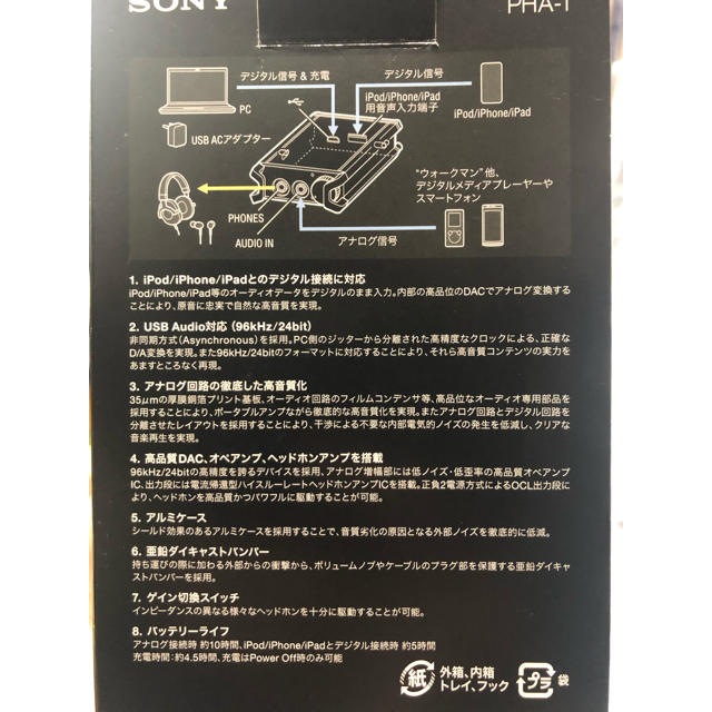 SONY(ソニー)のSONY ポータブルヘッドホンアンプ PHA-1 スマホ/家電/カメラのオーディオ機器(アンプ)の商品写真