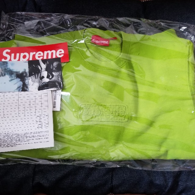 Supreme Cutout Logo Crewneck Lime Lサイズメンズ