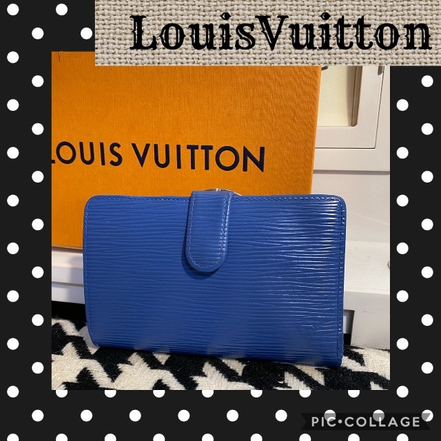 LOUIS VUITTON(ルイヴィトン)の正規品★ルイヴィトンエピ。ブルーがま口2つ折財布。ルイヴィトンエピ財布。 レディースのファッション小物(財布)の商品写真