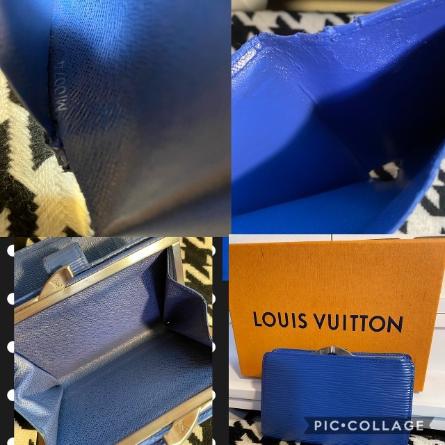 LOUIS VUITTON(ルイヴィトン)の正規品★ルイヴィトンエピ。ブルーがま口2つ折財布。ルイヴィトンエピ財布。 レディースのファッション小物(財布)の商品写真