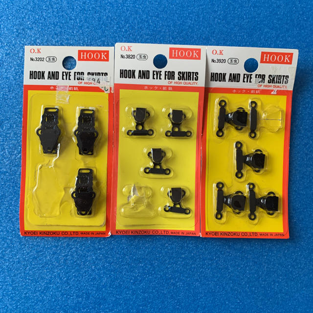 玉虫 かぎホック 前釻 3種セット ハンドメイドの素材/材料(各種パーツ)の商品写真