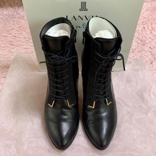 ランバンオンブルー(LANVIN en Bleu)のショートブーツ 黒 24.5cm LANVIN en Bleu(ブーツ)