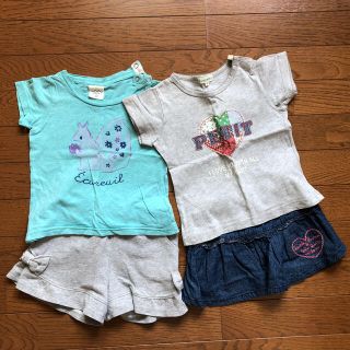 サンカンシオン(3can4on)のしろさん用　　　　　サイズ90  3CAN4ON  Tシャツ☆短パン　夏セット(Tシャツ/カットソー)