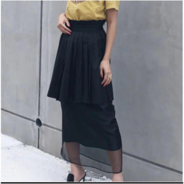 Ameri VINTAGE(アメリヴィンテージ)のAmeri VINTAGE♡PLEATS UNDER SHEER SKIRT  レディースのスカート(ロングスカート)の商品写真