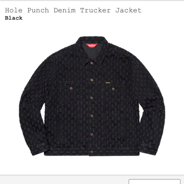 punch hole denim trucker jacket black Lジャケット/アウター