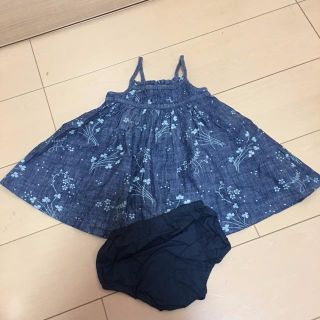 ベビーギャップ(babyGAP)の値下げ！【babyGap】70cm （パンツ）付きワンピース(ワンピース)