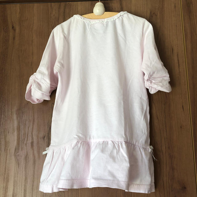 motherways(マザウェイズ)のフリルピンクTシャツ　7分丈　110 キッズ/ベビー/マタニティのキッズ服女の子用(90cm~)(Tシャツ/カットソー)の商品写真