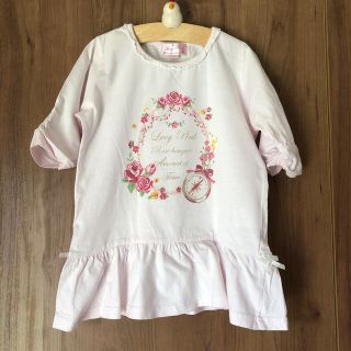 マザウェイズ(motherways)のフリルピンクTシャツ　7分丈　110(Tシャツ/カットソー)