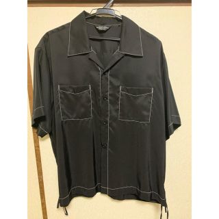 アンユーズド(UNUSED)のunused 18ss シルクオープンカラーシャツ　ブラック(シャツ)