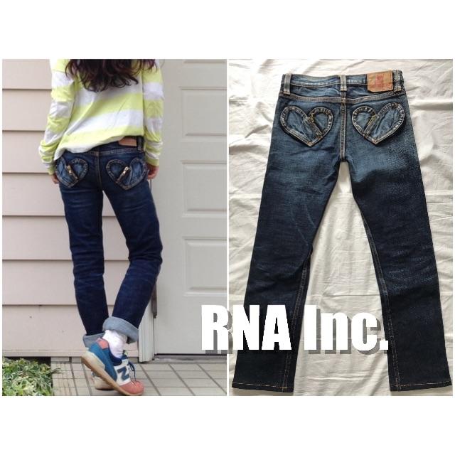 RNA ハートZip スリム S ストレッチ デニム